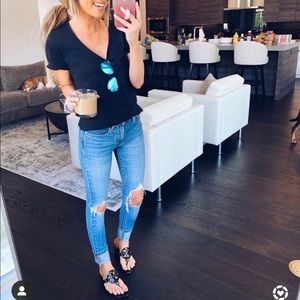 Kallista Medium Wash Distressed Crop Jeans